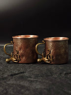 Octopus Coffee Copper Cup – Handmade Hammered Turkish Coffee Mugs Set of 2, Heavy Duty Vintage Copper Cups for Hot or Iced Beverages (12 oz)